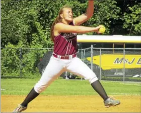  ?? PHOTO BY PETER WALLACE ?? Pitcher Ali DuBois brought her best stuff in Torrington’s Class L state quarterfin­al win over North Haven Friday afternoon at Torrington High School.