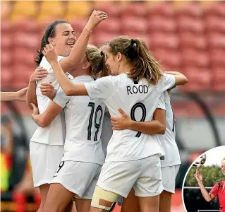  ?? GETTY IMAGES ?? Katie Rood, pictured right in her Lewes FC training uniform, knows what it’s like to wear white, above.