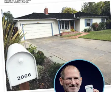  ??  ?? Steve Jobs co-founded Apple in 1976 in the garage of his parents’ house in Los Altos with Steve Wozniak.