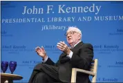 ?? MICHAEL DWYER — THE ASSOCIATED PRESS ?? Retired U.S. Supreme Court Justice John Paul Stevens talks about his views and career during a forum at the John F. Kennedy Library in Boston in 2013. Stevens died Tuesday.