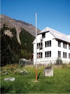  ?? Associated Press ?? ■ This undated photo shows a building that remains at the site of the Jesse Lee Home in Seward, Alaska, where the territoria­l flag, which later became the Alaska state flag, was first flown. The Seward City Council will decide today whether to demolish the remaining buildings.