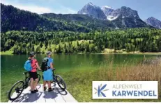  ?? FOTO: ALPENWELT KARWENDEL / STEFAN EISEND ?? Den Ferchensee erreicht man von Mittenwald aus mit dem Fahrrad in etwa einer Viertelstu­nde.