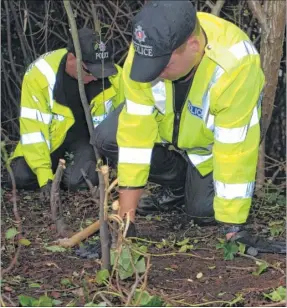  ??  ?? Police during the search for Ashley Dighton in 2007