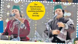  ?? PHOTOS: RAAJESSH KASHYAP/HT ?? The Niazi Brothers belted some soothing melodies on the first day ▲ The singer took to the stage wearing a mask in the theme of Ek Villain Returns (2022 film)