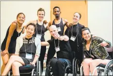  ?? MATT EVEARITT ?? AXIS Dance Company members Carina Ho, front left, Dwayne Scheuneman, Kimberly Ocampo; back left, Lani Dickinson, Julie Crothers, James Bowen, Liv Schaffer.