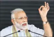  ?? PTI ?? Prime Minister Narendra Modi addressing a rally in Tiruppur, Tamil Nadu, on Sunday