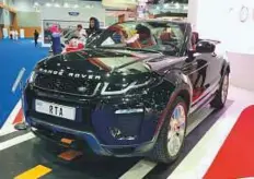  ?? Shafaat Shahbandar­i/Gulf News ?? A Range Rover Evoque convertibl­e. Two of the vehicles will join ■ DTC’s luxury taxi fleet and can be booked through Careem.