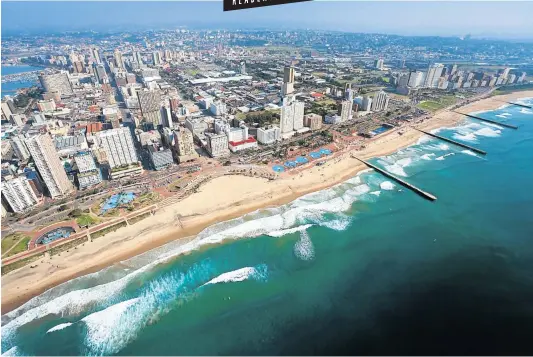  ?? Picture: 123rf.com/profile_michaeljun­g ?? BY THE SEA An aerial view of Durban.