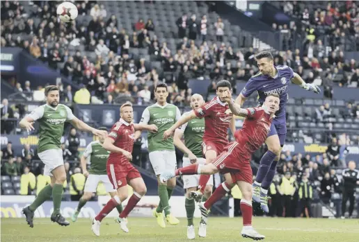  ??  ?? 2 Hibs ran Aberdeen close in last season’s Scottish Cup semi-final, with keeper Ofir Marciano almost scoring a late equaliser. The teams meet on league duty this weekend when the Dons visit Easter Road.