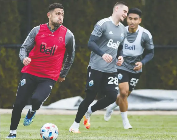  ?? — BOB FRID / VANCOUVER WHITECAPS FC ?? Centre back Erik Godoy will not be available for today's “home opener” in Sandy, Utah due to a nagging injury.