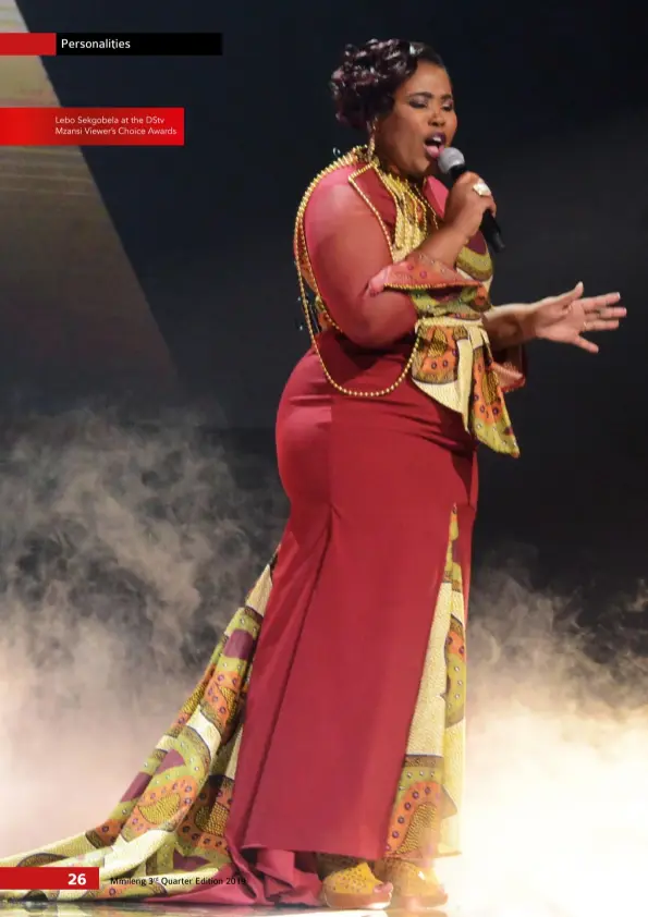  ??  ?? Lebo Sekgobela at the DStv Mzansi Viewer’s Choice Awards