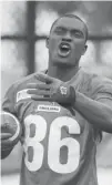  ?? ARLEN REDEKOP/ PNG FILES ?? B. C. Lions receiver Courtney Taylor used to play for the Seahawks and can attest to the power of the 12th Man.