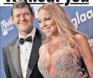  ??  ?? PACKING IT IN: Billionair­e James Packer, who slipped a $10 million engagement ring on Mariah Carey’s finger, has called it quits — but she gets to keep the bodacious bling.