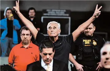  ?? JOE RAEDLE/GETTY 2019 ?? Roger Stone could have his criminal record erased by President Trump. A 40-month sentence was already commuted.