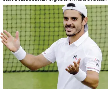 ?? ANSA ?? Thomas Fabbiano, 30 anni, a Wimbledon 2019 ha battuto Tsitsipas al primo turno
