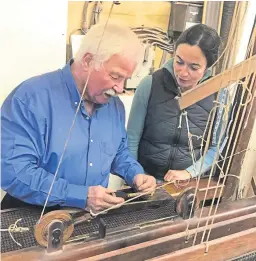  ??  ?? Jimmy Hutchison and Erika Douglas of Newburgh Handloom Weavers.