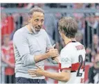  ?? FOTO: MATTHIAS BALK/DPA ?? Gelassen: Vfb-trainer Pellegrino Matarazzo