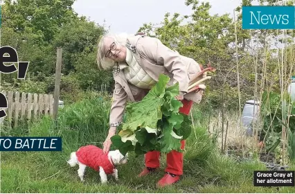  ??  ?? Grace Gray at her allotment