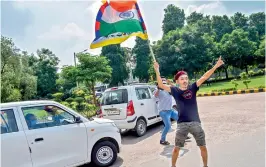  ?? —PTI ?? A member of the Tibetan community shouts slogans during a protest against China, outside the Chinese Embassy in New Delhi on Saturday.