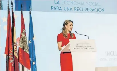  ?? MARIO TRIVIÑO / EP ?? La ministra de Trabajo, Yolanda Díaz, durante un acto reciente en Toledo