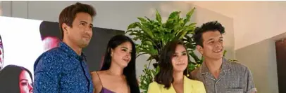  ??  ?? Cast of “Halik,” from left: Sam Milby, Yam Concepcion, Yen Santos and Rosales