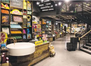 ??  ?? The new Lush Cosmetics flagship store on Oxford Street in London opened in April 2015, and represents the direction of new Lush stores that combine experience and products.