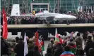  ?? Photograph: Valery Sharifulin/Tass ?? A Bayraktar TB2 drone in the military parade in Baku.