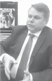  ?? EHDA M. DAGOOC ?? Cresco CEO Micheal Waechter said the notable supply of good profession­als with right working attitude in Cebu was what prompted the company to start its Asian expansion here.