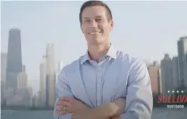  ?? SCREEN IMAGE ?? Jesse Sullivan, a candidate for governor, appears in his first TV ad, which is slated to start airing on Saturday.