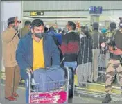  ?? SAMEER SEHGAL/HT ?? On Thursday, 125 of 179 passengers had tested positive upon landing at the airport from Italy; on Friday, 172 of 285 flyers, again from Italy, were found positive.