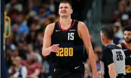  ?? Photograph: David Zalubowski/AP ?? Nikola Jokić’s Denver find themselves in a 0-2 hole against the Minnesota Timberwolv­es.