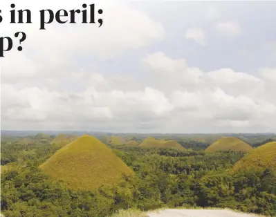  ?? ?? Chocolate Hills was declared the Philippine­s' third National Geological Monument on June 18, 1988.