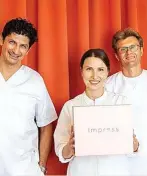  ?? ?? Khaled Kasem, Diliara Lupenko y Vladimir Lupenko, socios fundadores de Impress, firma con sede en Barcelona.