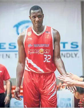  ??  ?? Make us proud: Westports Malaysia Dragons will be counting on centre Nnanna Egwu in the ABL match against Hong Kong Eastern at the Maba Stadium today.