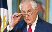  ?? CLIFF OWEN / ASSOCIATED PRESS ?? Secretary of State Rex Tillerson reportedly called President Donald Trump a “moron” and disparaged his grasp of foreign policy.