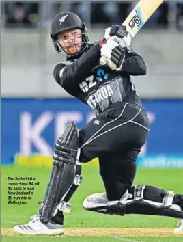 ?? AFP ?? Tim Seifert hit a career-best 84 off 43 balls to lead New Zealand’s 80-run win in Wellington.