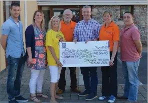  ?? Photo by Fergus Dennehy ?? Colin Aherne, Stephanie Turner, Marilyn O’ Shea, Martin Brosnan, Kieran O’ Brien, Ann O’ Shea and Aidan O’ Sullivan pictured in Tralee with a cheque for €45,226 for Pieta House, proceeds from the Darkness Into Light Tralee event..