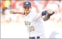  ?? (AP) ?? Houston Astros starting pitcher Charlie Morton delivers during the first inning of a baseball game against the Baltimore Orioles, on April 2, in Houston.