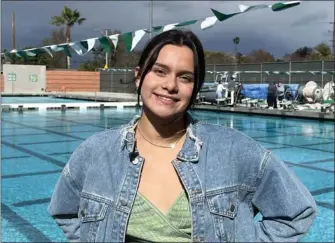  ?? PHOTO BY ERIC-PAUL JOHNSON ?? Freshman swimmer Ava DeAnda broke three Riverside Poly records in her first high school meet last week.