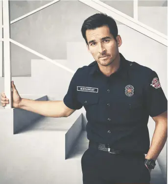  ?? ABC ?? Station 19, which stars Jay Hayden, is back for a third season and things are hotter than ever as the actors suit up in full firefighti­ng gear.