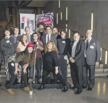  ??  ?? The group who took to the stage at the Scottish Parliament and put on a show for more than 100 guests