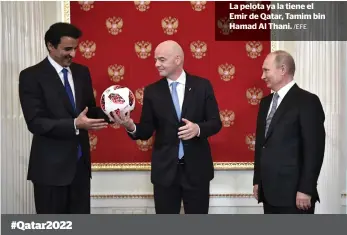  ?? /EFE ?? La pelota ya la tiene el Emir de Qatar, Tamim bin Hamad Al Thani.