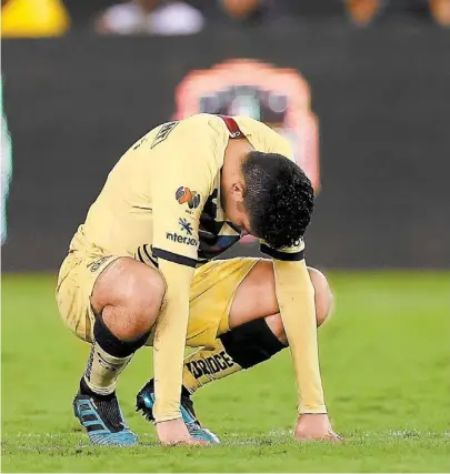  ?? IMAGO7 ?? Carlos Vargas se lamenta en el partido con Tigres de la Leagues Cup.