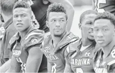  ?? STEPHEN B. MORTON, AP ?? South Carolina’s Jalen Christian, center, said he might spend some of his monthly $400 on video games and save the rest.