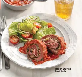  ??  ?? Italian Stuffed Beef Rolls