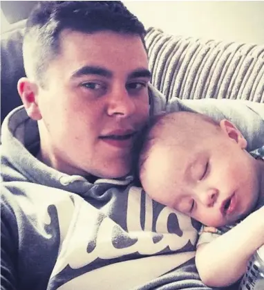  ??  ?? ● Rhys Fraser Harris Hughes, 25, passed away in July. His family have thanked the hundreds of people who attended his funeral and donated to a fundraiser for his son, Guto