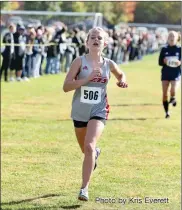  ?? Photo by Kris Everett ?? Madison Gerber led the Adams Central Jets to a runner-up team finish with her second-place finish as an individual.