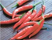  ?? DREAMSTIME ?? Capsaicin is a compound found in chile peppers that provides heat. It’s known to alleviate pain.