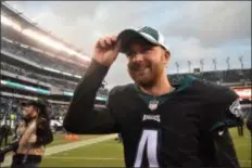  ?? MICHAEL REEVES – FOR DIGITAL FIRST MEDIA ?? Eagles kicker Jake Elliott was feeling pretty good after drilling a 43-yard field goal in the final minute Sunday which would give the Birds a 25-22 victory.