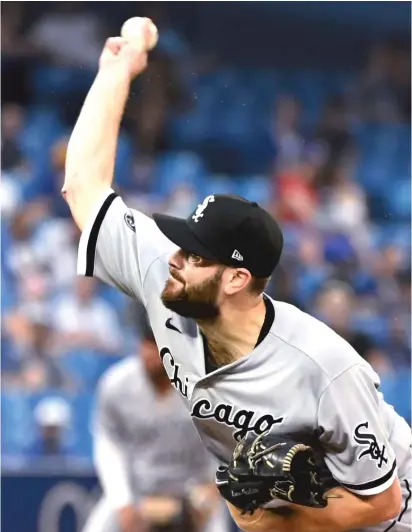  ?? JON BLACKER/AP ?? Right-hander Lucas Giolito allowed one run and five hits and struck out six in six innings Wednesday against the Blue Jays.